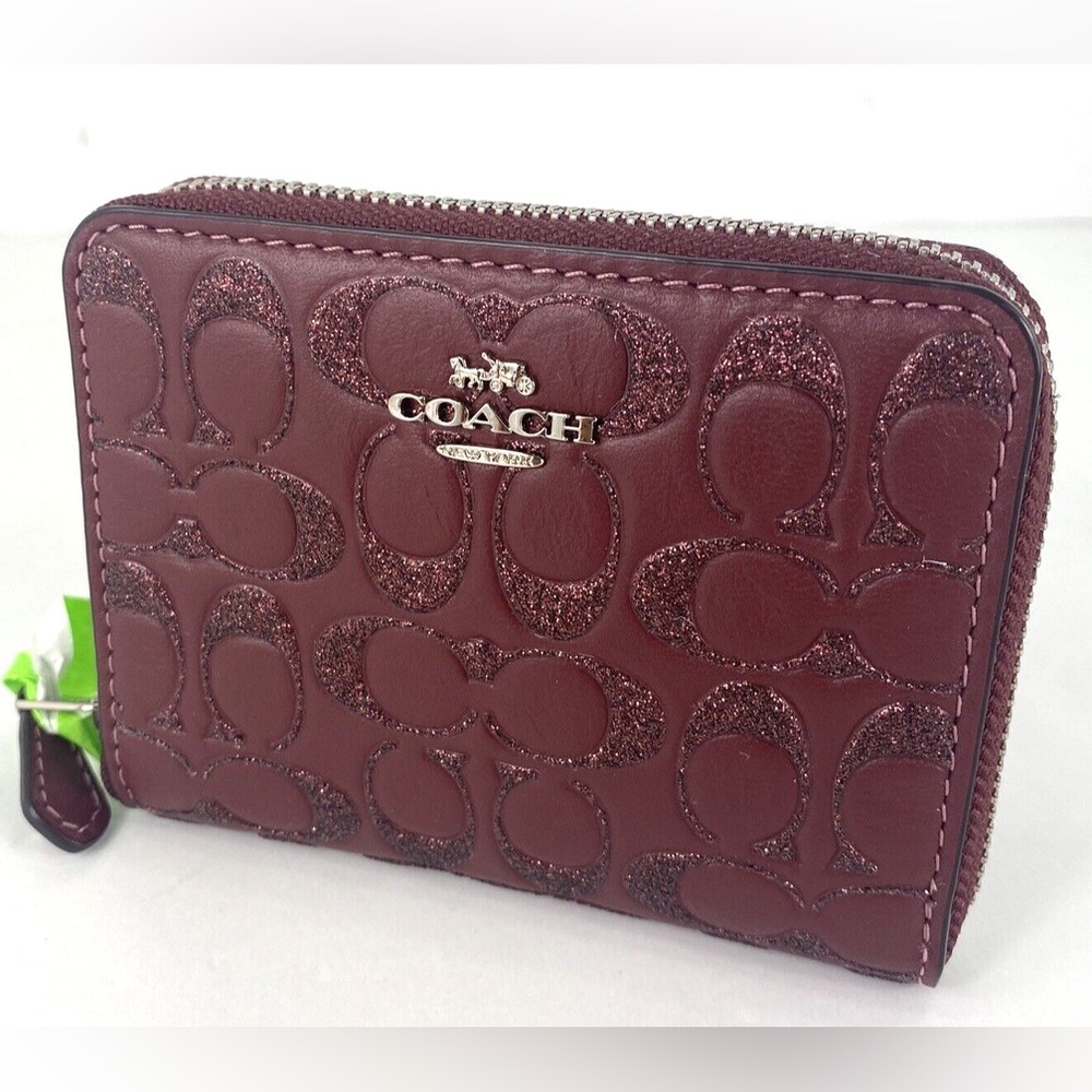 NWT wine (red) coach clutch